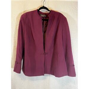 Signature by Larry Levine Blazer Jacket Career‎ Office Workwear Purple 20W